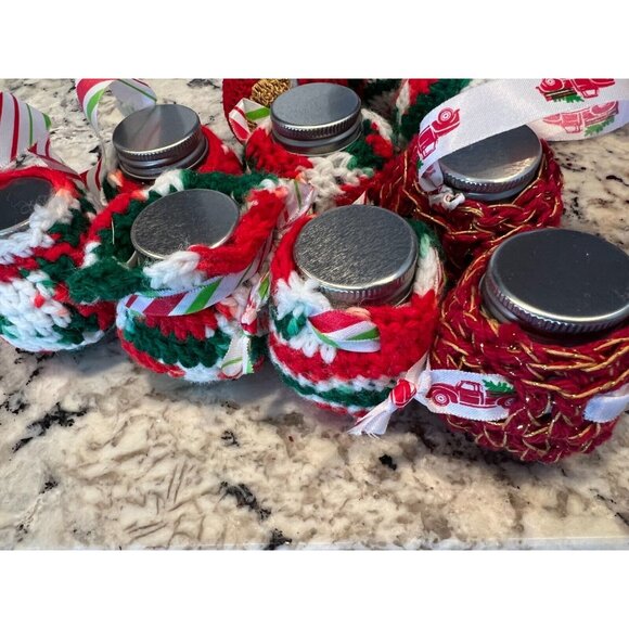 Hand Knit Crochet Christmas Holiday Ornament Lot Of 13 Balls Vintage Red Decor‎ - Picture 8 of 12